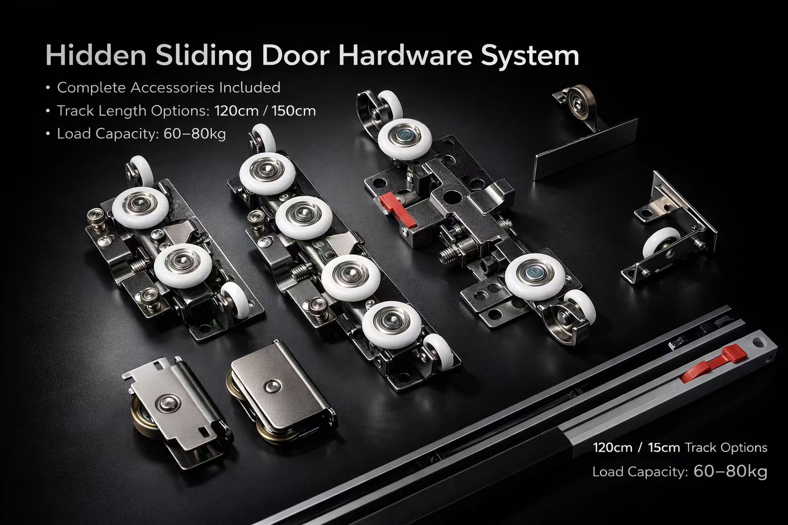 no floor rail sliding door system for wooden door